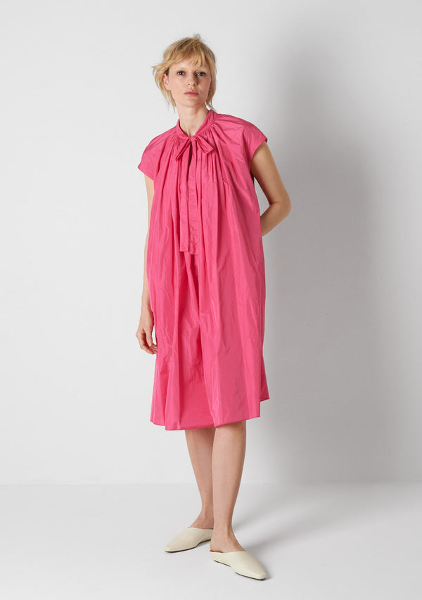 Pleats Dress, flamingo