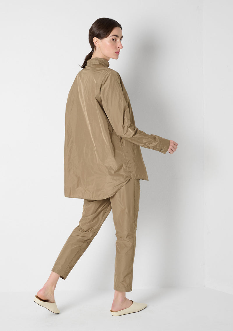 Stand-up Collar Shirt, sesame