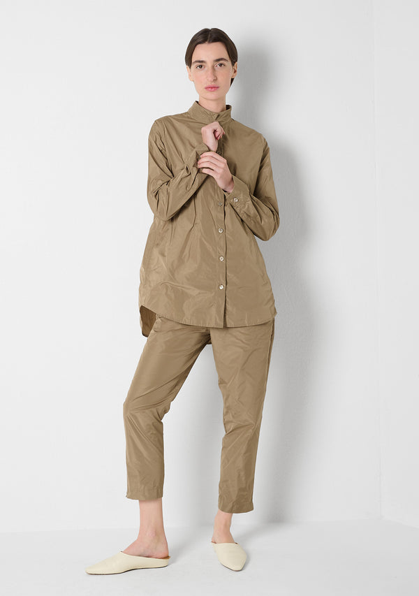 Stand-up Collar Shirt, sesame