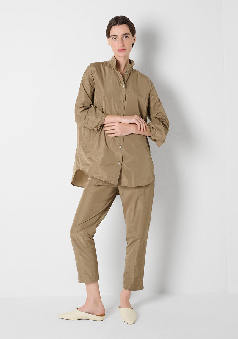 Stand-up Collar Shirt, sesame