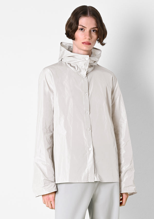 Hoodie Blouse, Taffetas, chalk