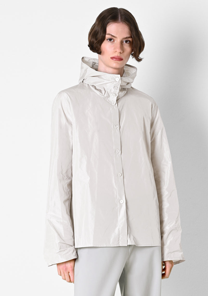 Hoodie Blouse, Taffetas, chalk