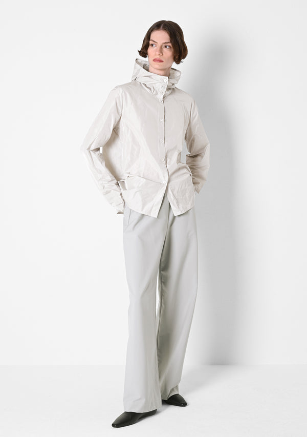 Hoodie Blouse, Taffetas, chalk
