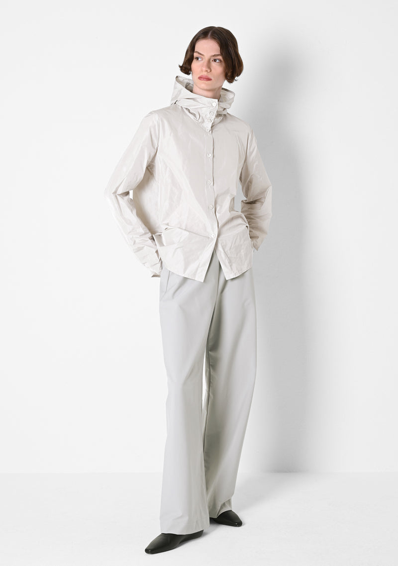 Hoodie Blouse, Taffetas, chalk