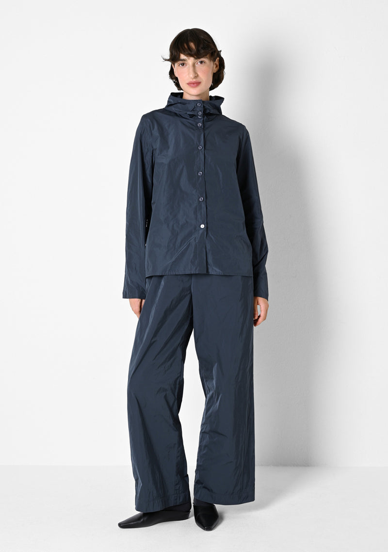 Hoodie Blouse, Taffetas, titanium