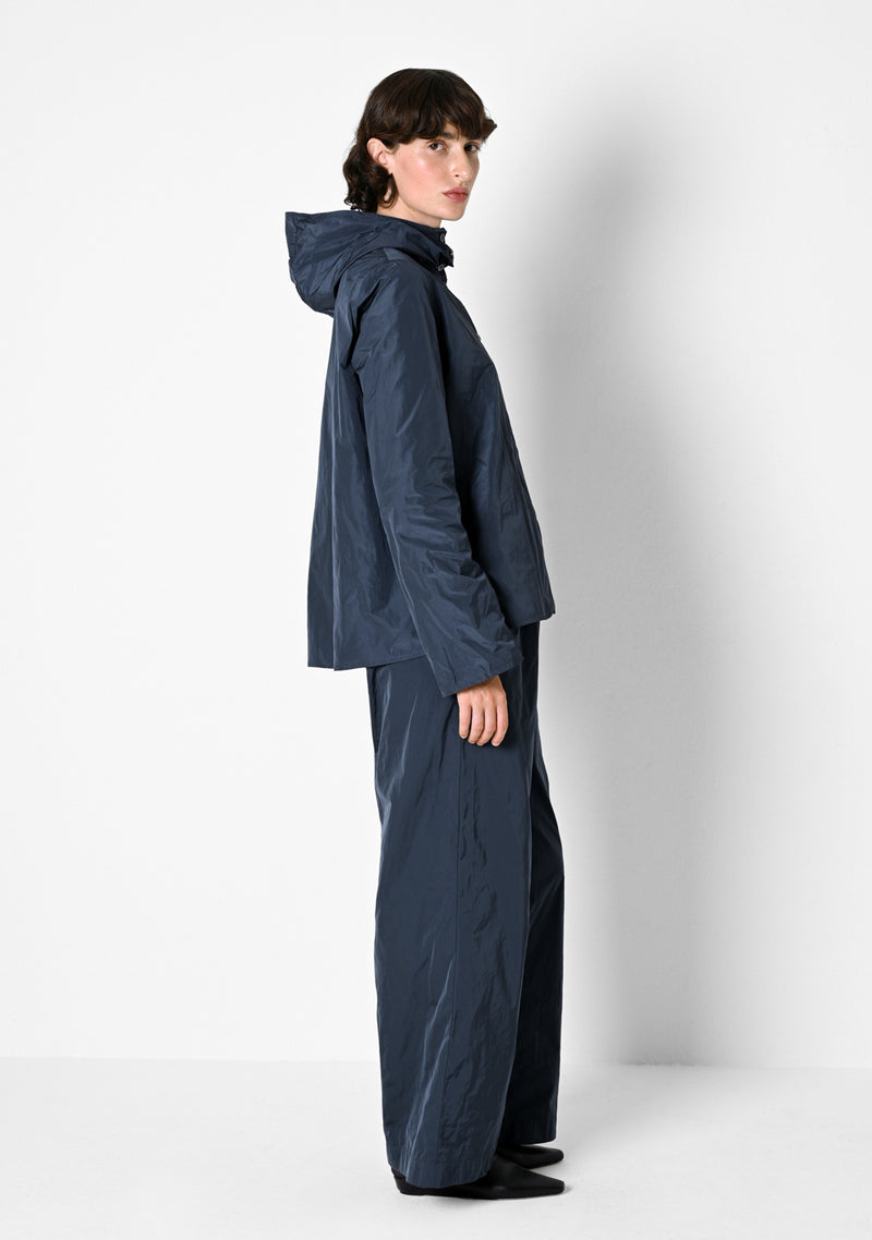 Hoodie Blouse, Taffetas, titanium