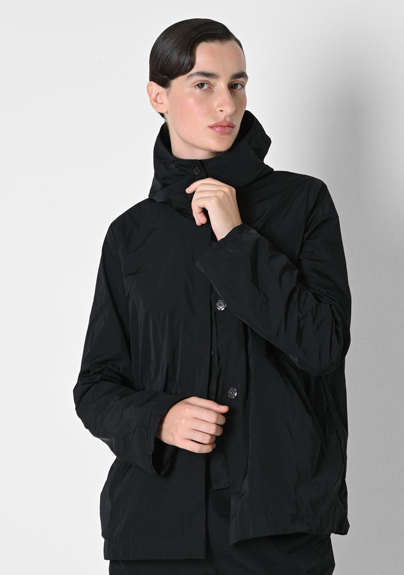 Hoodie Jacket, heavy Taffetas, black