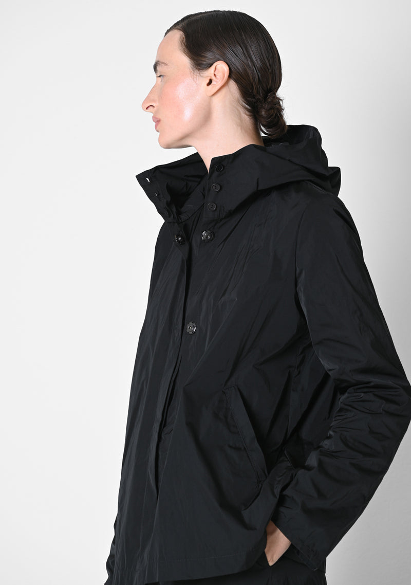 Hoodie Jacket, heavy Taffetas, black