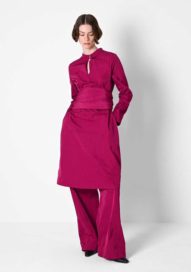 Kaftankleid, heavy Taffetas, cranberry