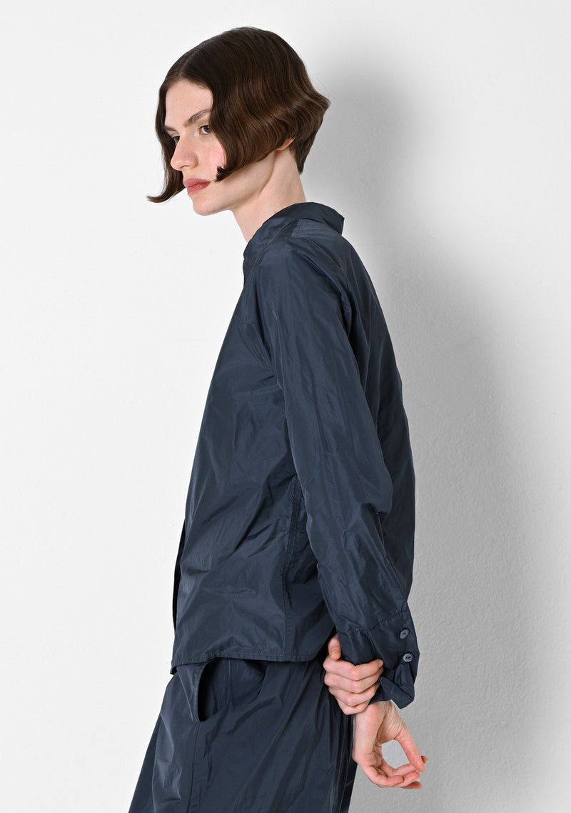Kleine Bluse, Taffetas, titanium
