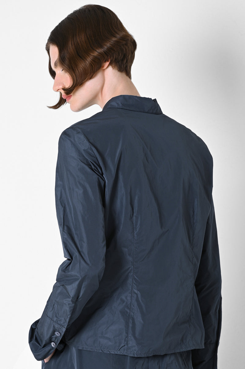 Kleine Bluse, Taffetas, titanium