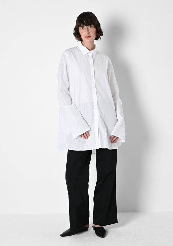 Oversizehemd, Taffetas, white