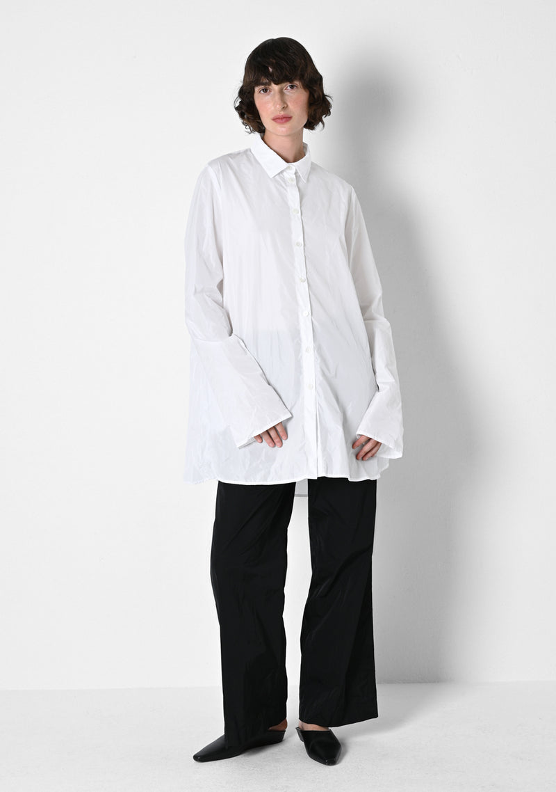 Oversizehemd, Taffetas, white