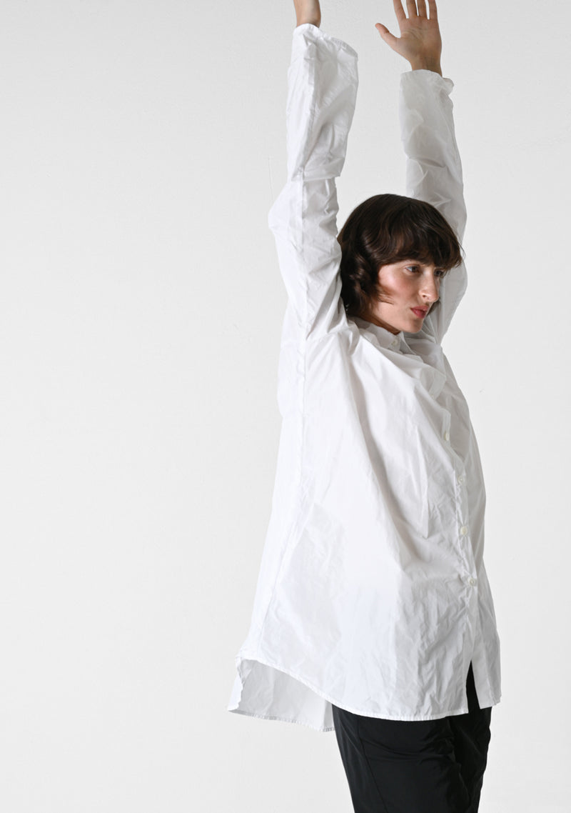 Oversizehemd, Taffetas, white