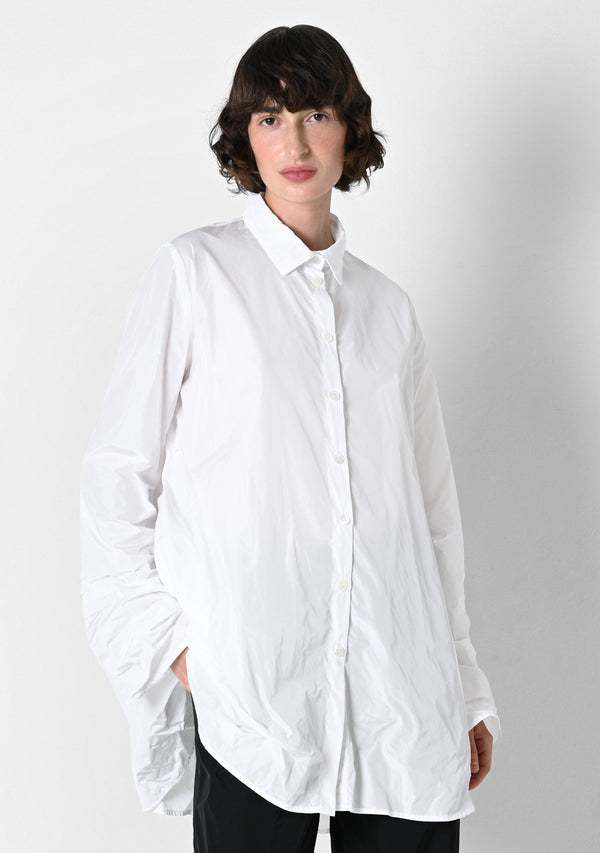 Oversizehemd, Taffetas, white
