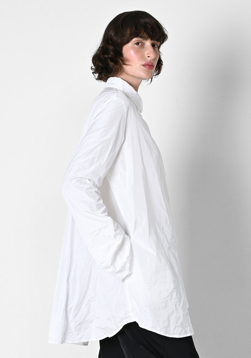 Oversizehemd, Taffetas, white