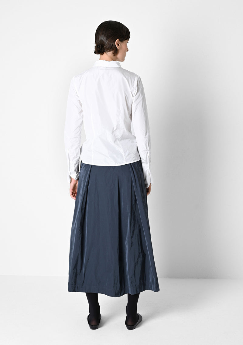 Pleats Skirt long, heavy Taffetas, titanium
