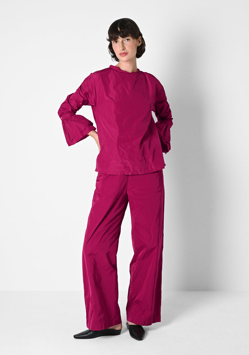 Ruffle Shirt, Taffetas, cranberry
