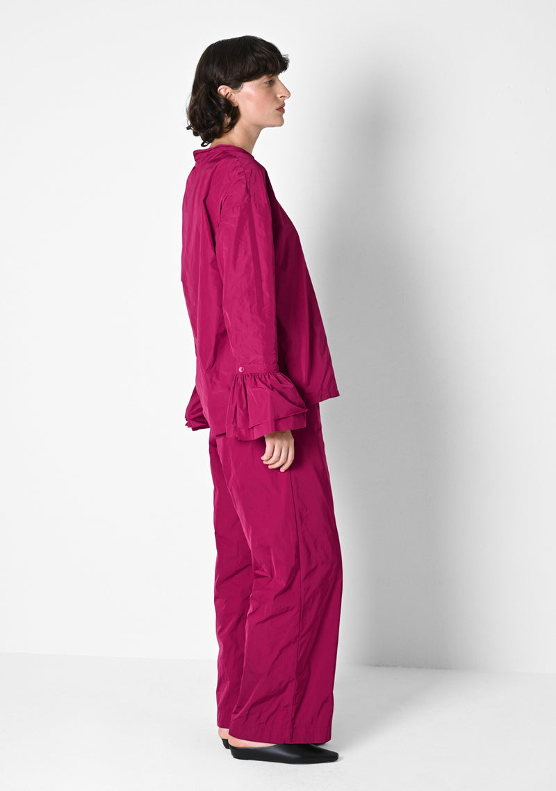 Ruffle Shirt, Taffetas, cranberry
