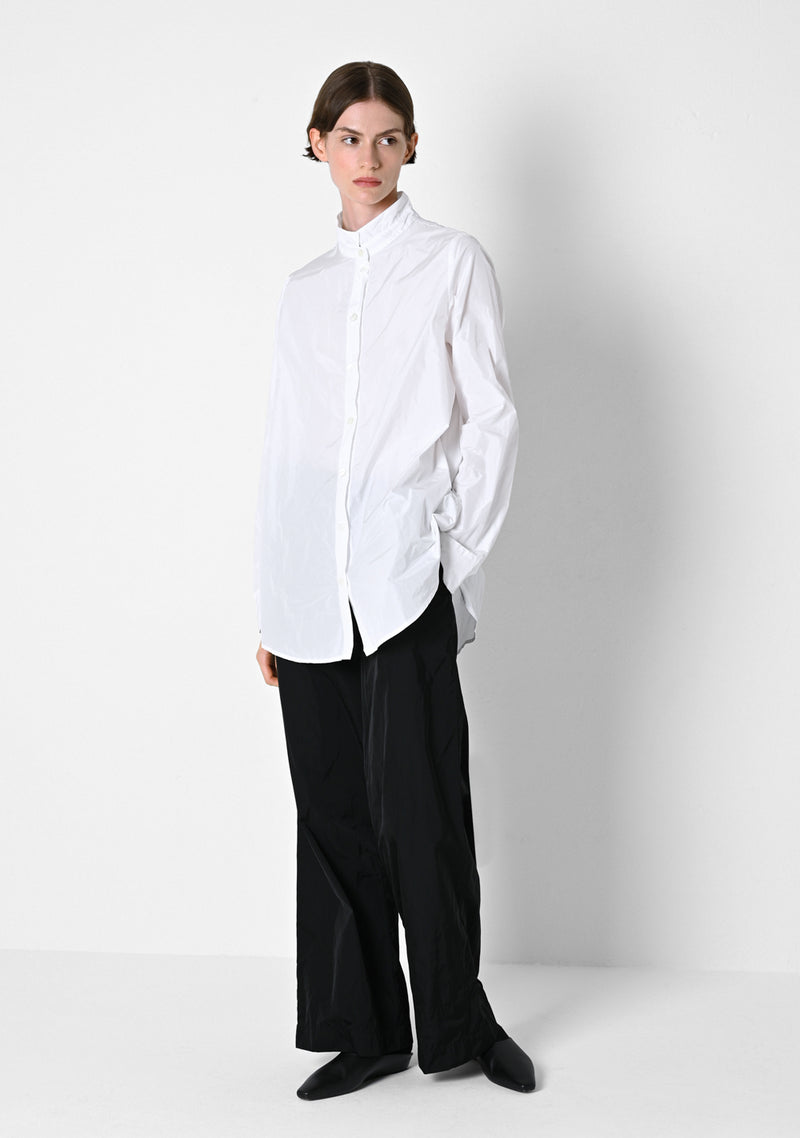 Stehkragenhemd, Taffetas, white