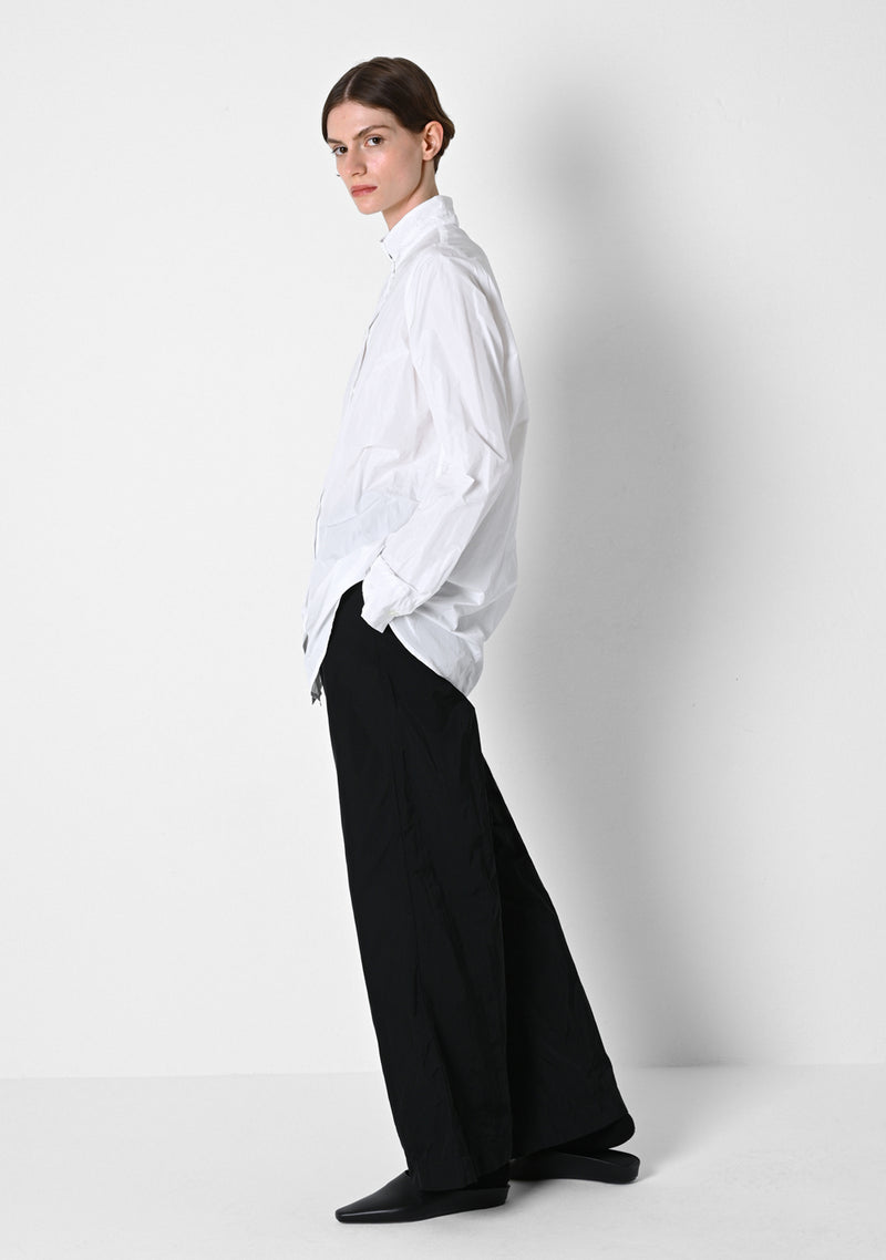 Stehkragenhemd, Taffetas, white