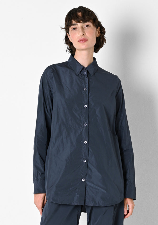 Weites Hemd, Taffetas, titanium