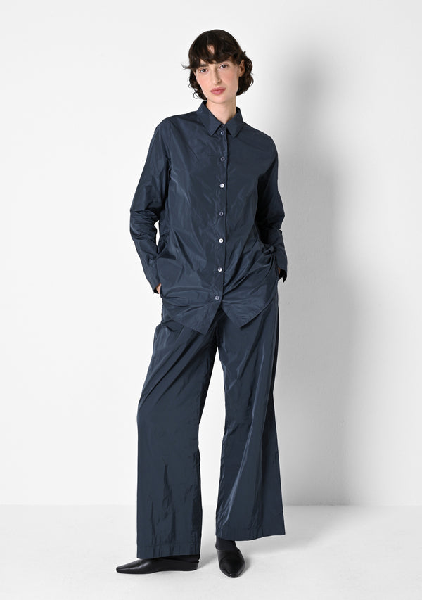 Weites Hemd, Taffetas, titanium