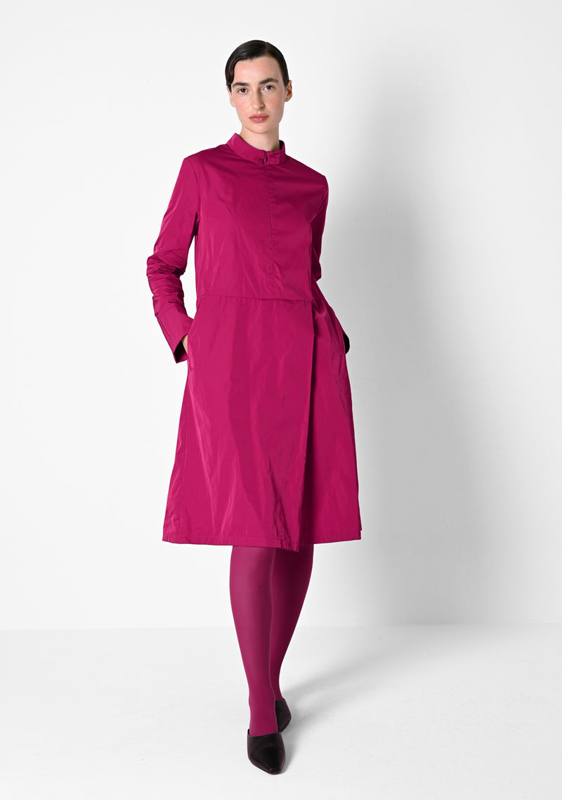 Zip Dress, heavy Taffetas, cranberry