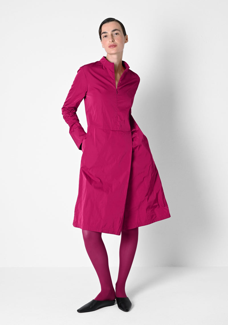 Zip Dress, heavy Taffetas, cranberry