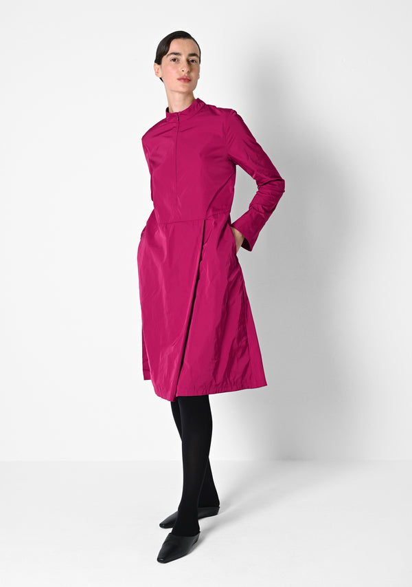 Zip Dress, heavy Taffetas, cranberry