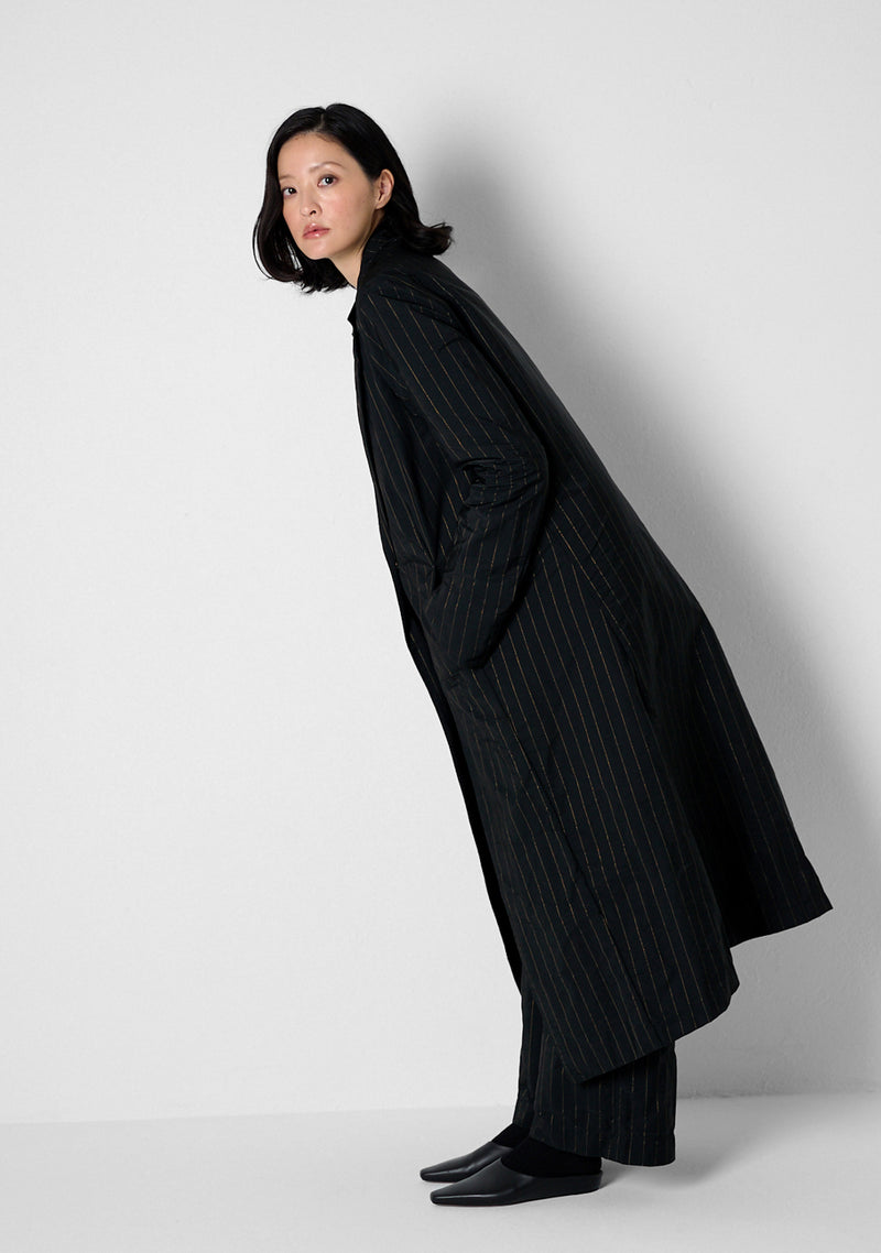 Coat, heavy Taffetas, Stripes, black