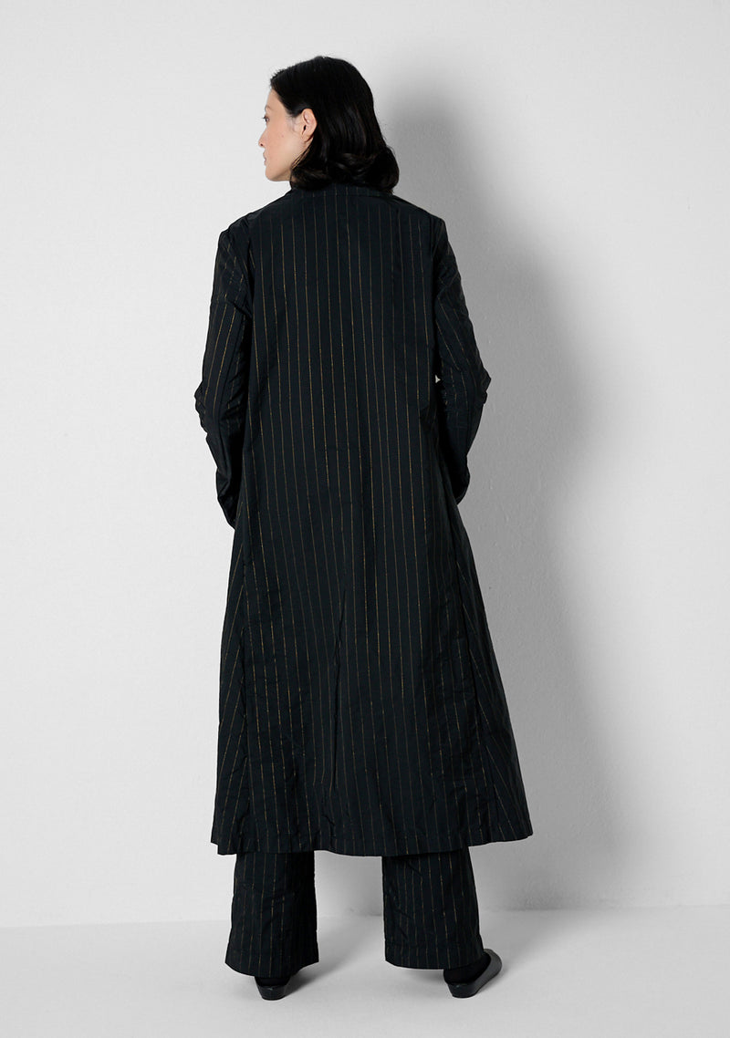 Coat, heavy Taffetas, Stripes, black