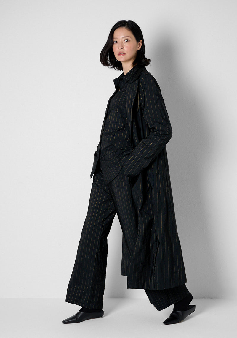 Coat, heavy Taffetas, Stripes, black