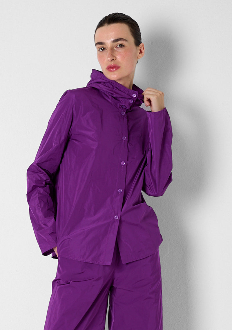 Hoodie Blouse, Taffetas, purple