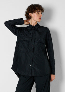 Pocket Blouse, Taffetas, black