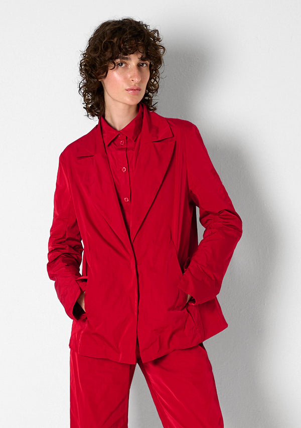 Loose Coat, heavy Taffeta, tomato