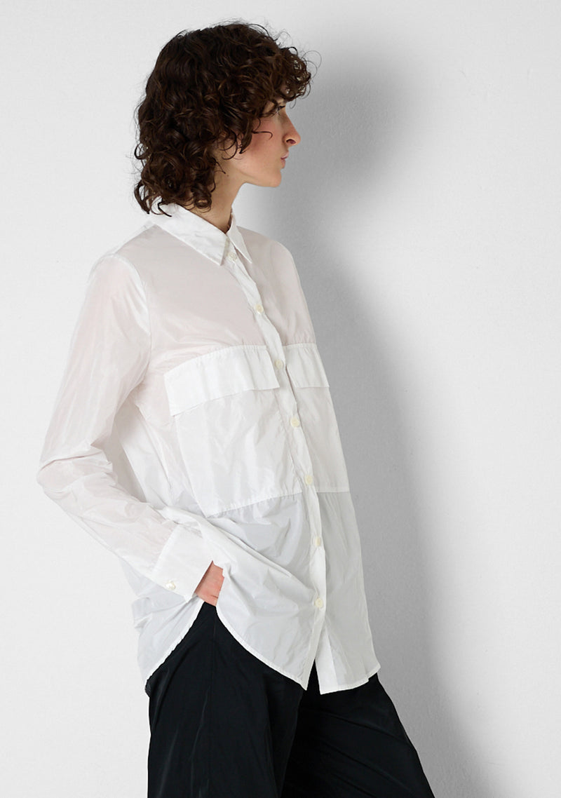 Pocket Blouse, Taffetas, white