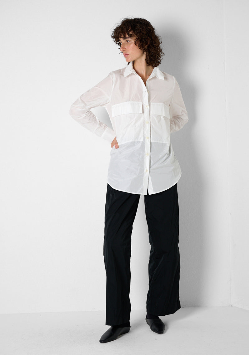 Pocket Blouse, Taffetas, white