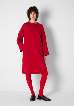 Shirt Dress, heavy Taffetas, tomato