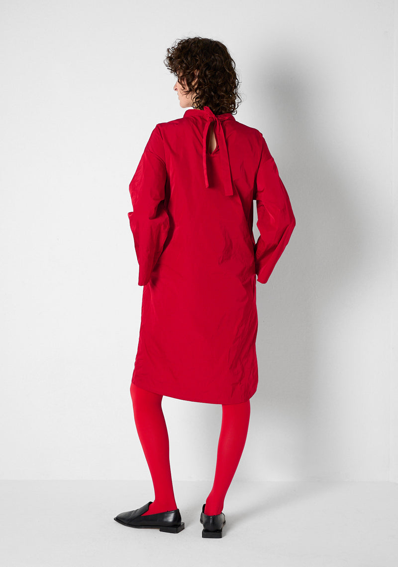 Shirt Dress, heavy Taffetas, tomato