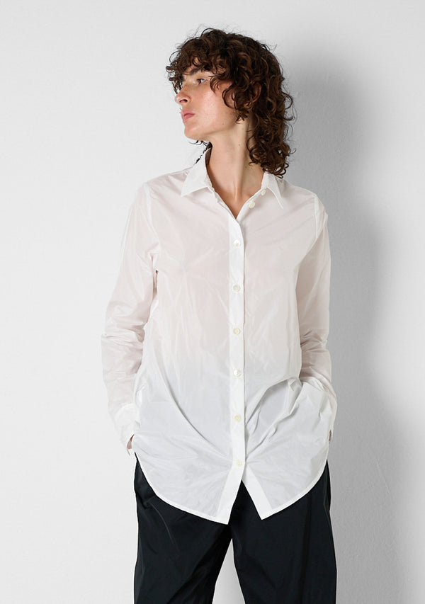 Wide-Cut Shirt, Taffetas, white