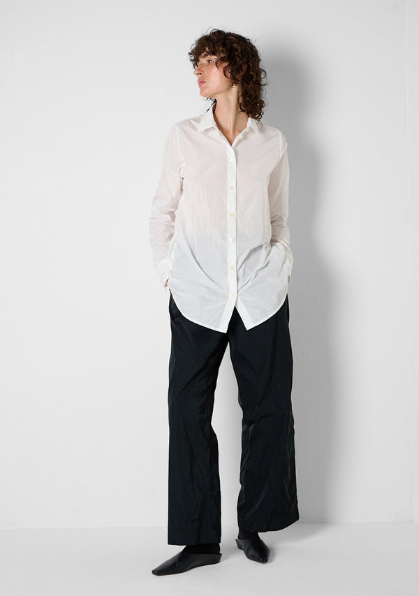 Wide-Cut Shirt, Taffetas, white